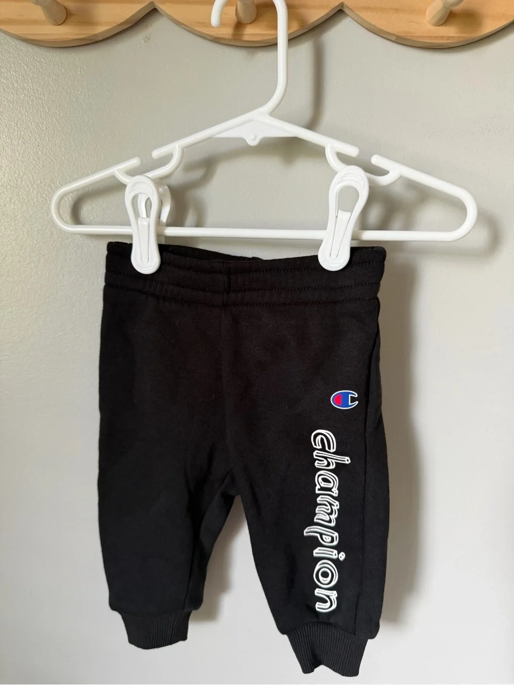 Champion Boys 6-9M 2pc Blue Logo Hoodie & Black Fleece Pants Set